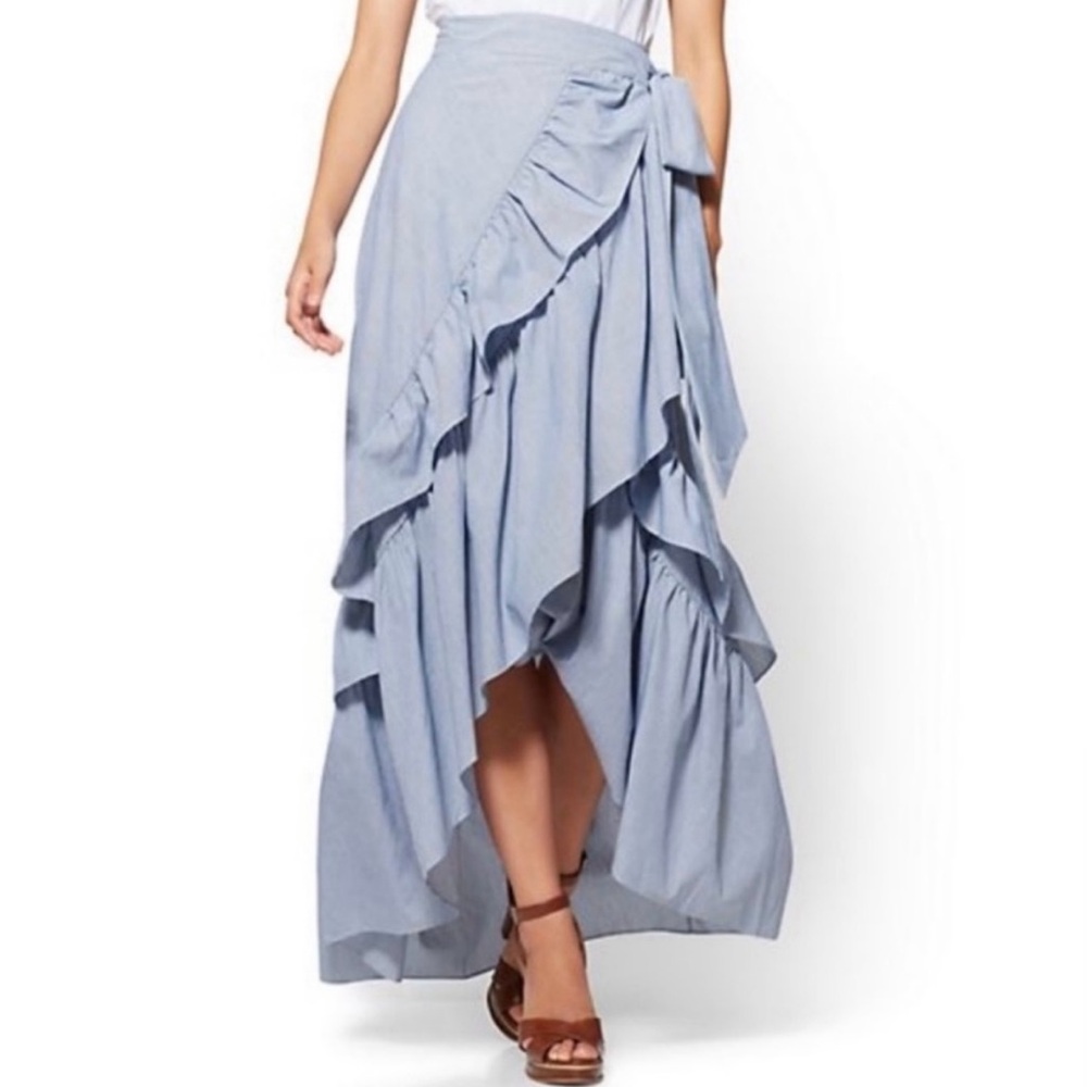 Striped Wrap around Skirt